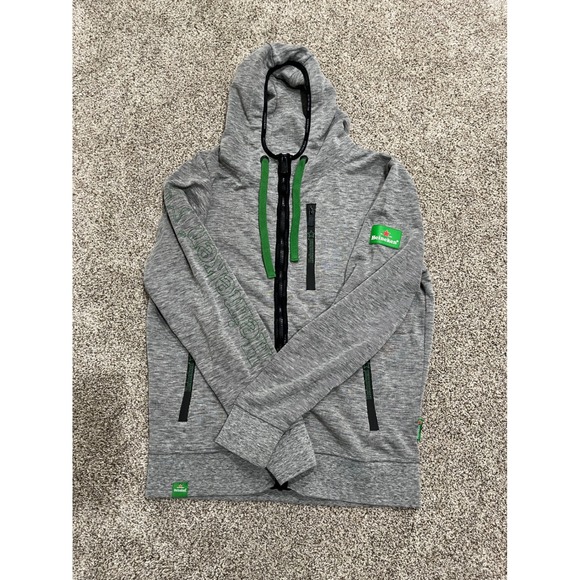 Heineken Official Merchandise Mens Grey Full Zip Hoodie Sweater De Luxe Large